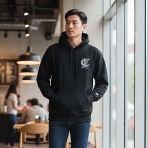 Champion Black Hoodie for Men. 
Size. L